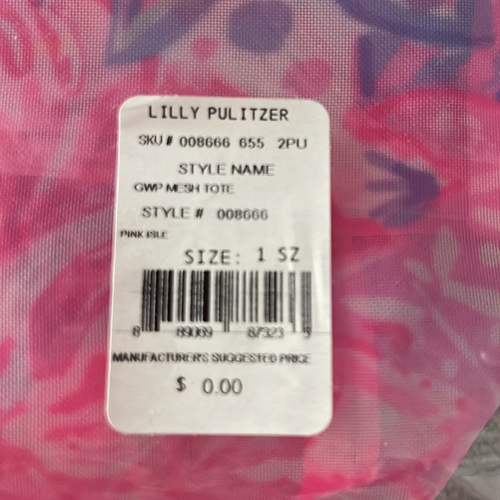 🩷 Lilly Pulitzer 🩷 NWT 🩷 Bright Pink & Blue Mesh Tote 🩷 In packaging 🩷 - Picture 10 of 11